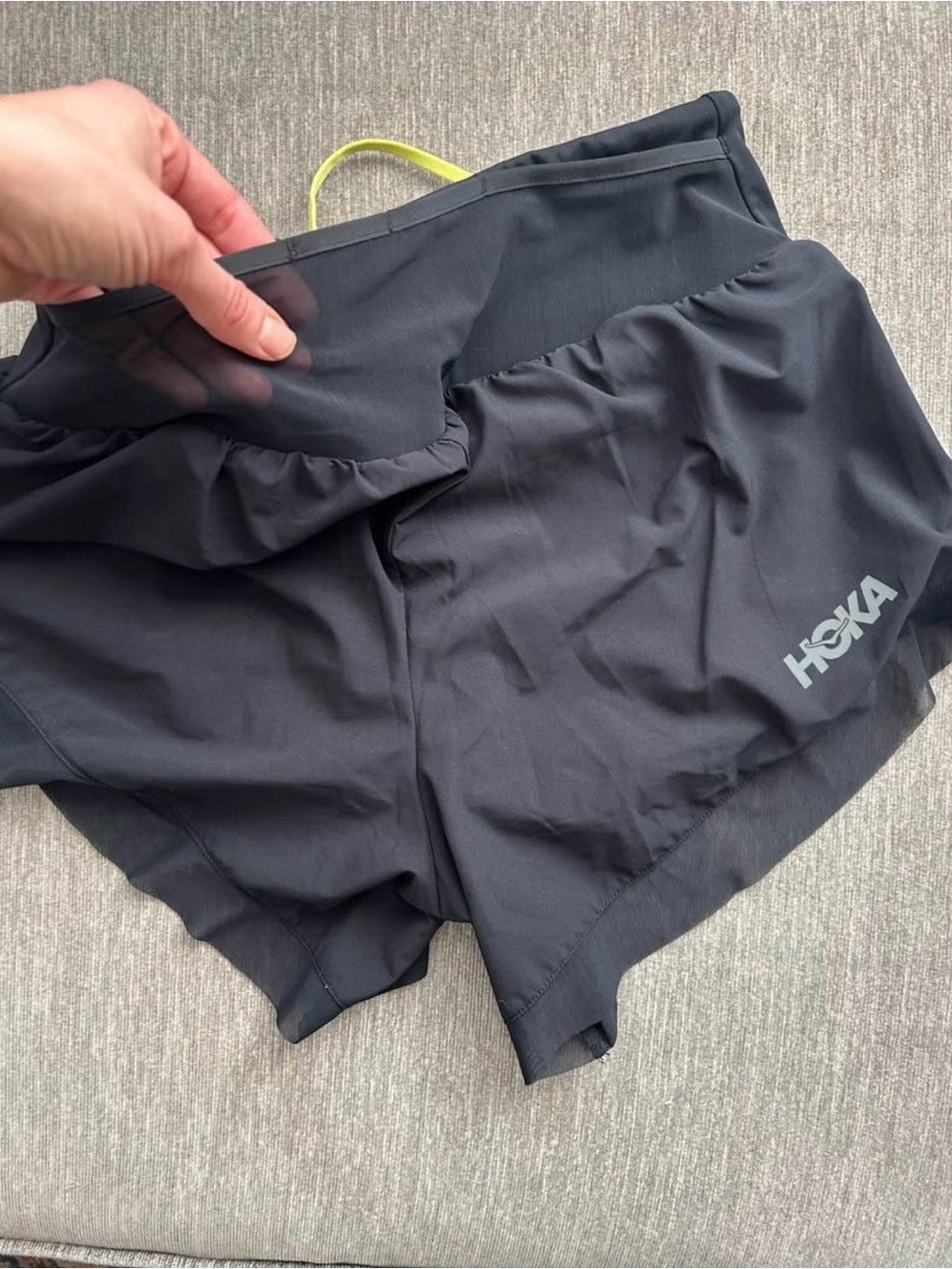 XS HOKA running shorts